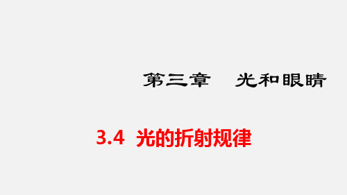 2024年秋沪粤版八年级物理上册 3.4  光的折射规律(课件)