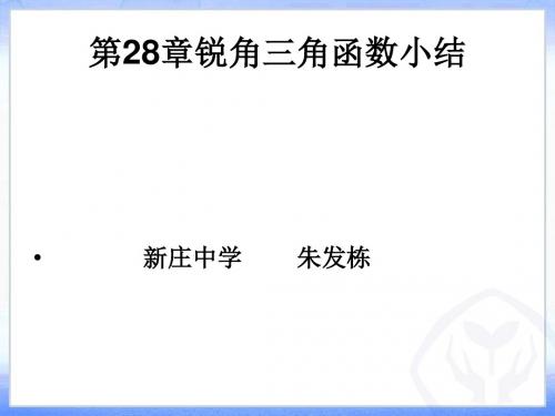 第28章 锐角三角函数  小结