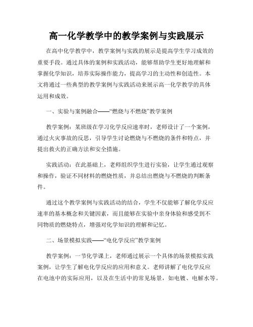 高一化学教学中的教学案例与实践展示