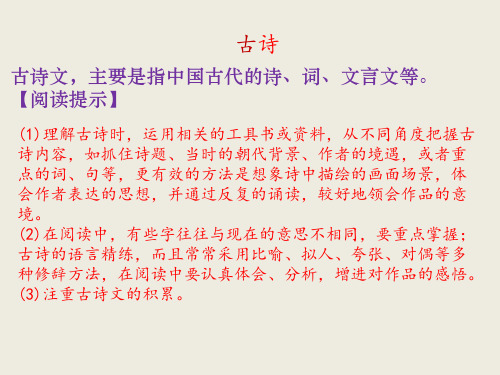 六年级下册语文课件归类复习古诗文阅读｜人教新课标 (共18张PPT)