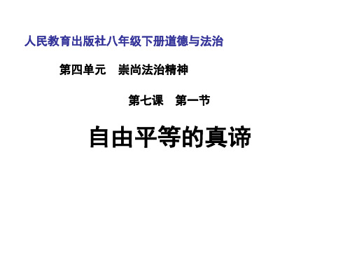 人教版八年级下册道德与法治《自由平等的真谛》