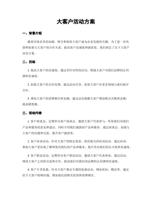 大客户活动方案