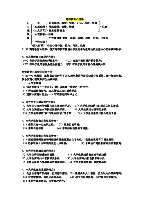 高等教育心理学(重点)