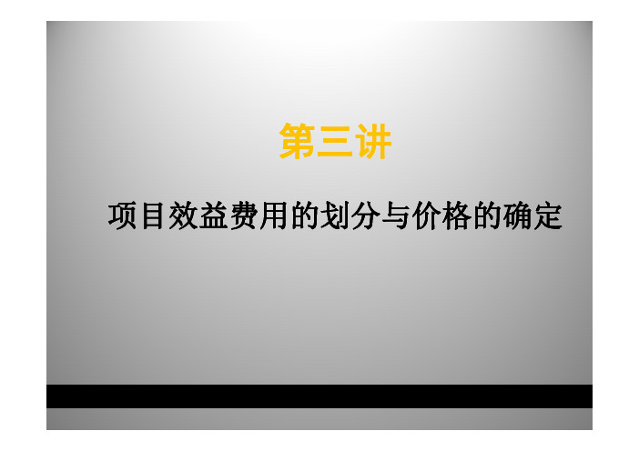 公共投资项目评估7第三讲  第一节 项目的效益与费用划分