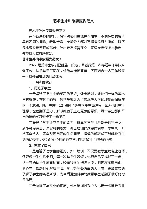 艺术生外出考察报告范文