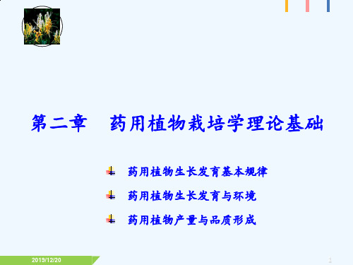 第二章药用植物栽培学理论基础(产量与品质)