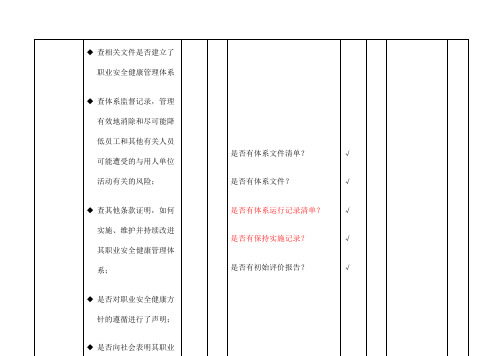 T 职业健康安全内审检查表