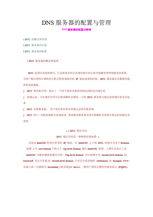 DNS服务器的配置与管理