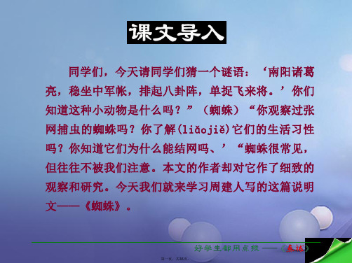 (季版)七年级语文下册第4单元14蜘蛛课件语文版[1]