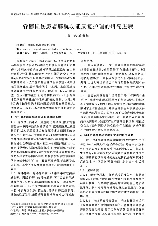 脊髓损伤患者膀胱功能康复护理的研究进展