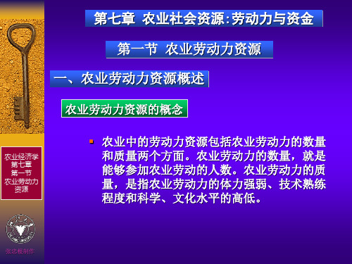 agriecon07第七章 农业社会资源劳动力与资金