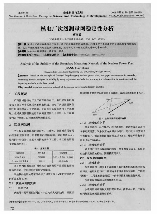核电厂次级测量网稳定性分析