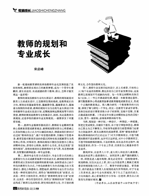 教师的规划和专业成长