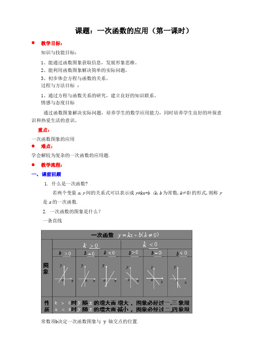一次函数的应用(1) 教案