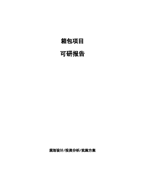 箱包项目可研报告