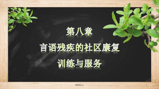言语残疾的社区康复的训练与服务ppt课件