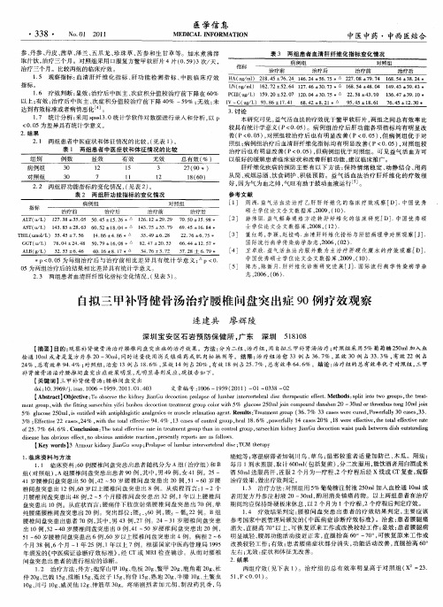 自拟三甲补肾健骨汤治疗腰椎间盘突出症90例疗效观察