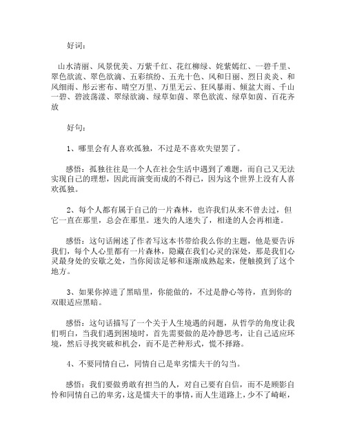 挪威的森林读书笔记好词好句摘抄及感悟赏析