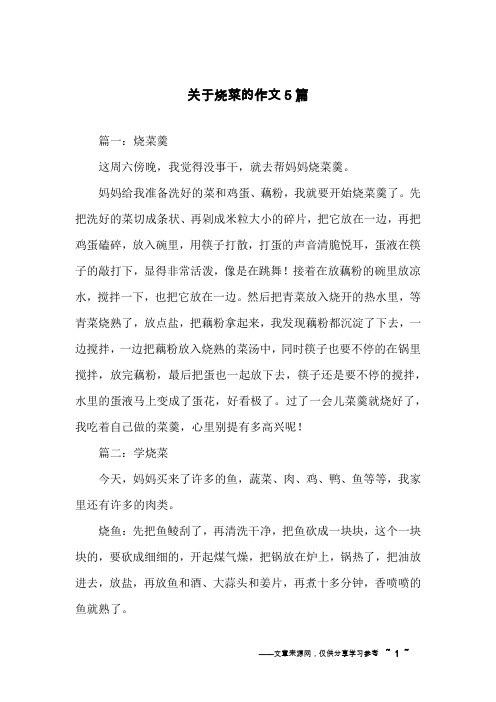 关于烧菜的作文5篇