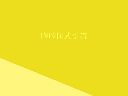 胸腔闭式引流PPT资料(正式版)