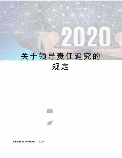 关于领导责任追究的规定