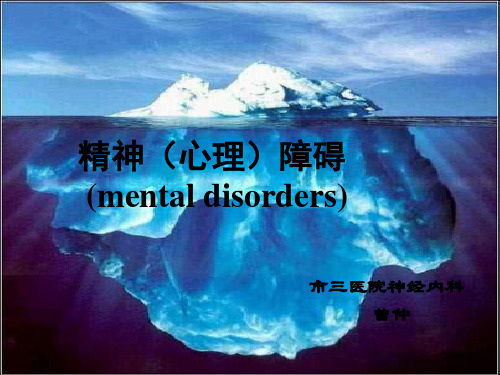 精神心理障碍PPT课件