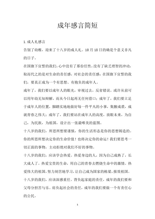 成年感言简短_1