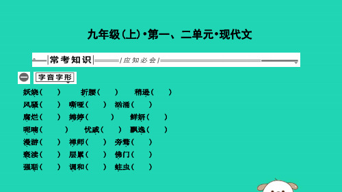 中考语文总复习 第一部分 教材基础自测 九上 第一、二单元 现代文课件 新人教版
