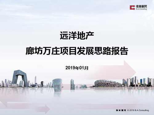 2019年河北省廊坊市远洋地产廊坊万庄项目发展思路报告