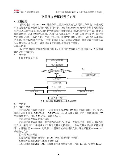 隧道燕尾段开挖方案