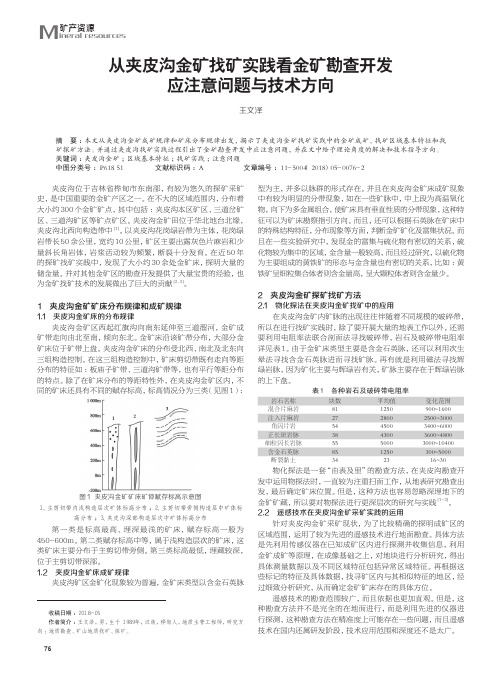 从夹皮沟金矿找矿实践看金矿勘查开发应注意问题与技术方向