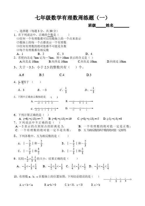 有理数周练题[1]