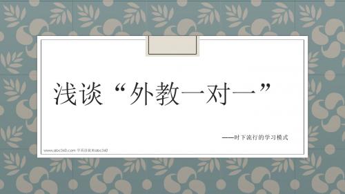 英语学习：浅谈“外教一对一”