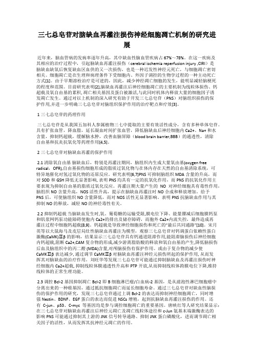 三七总皂苷对脑缺血再灌注损伤神经细胞凋亡机制的研究进展