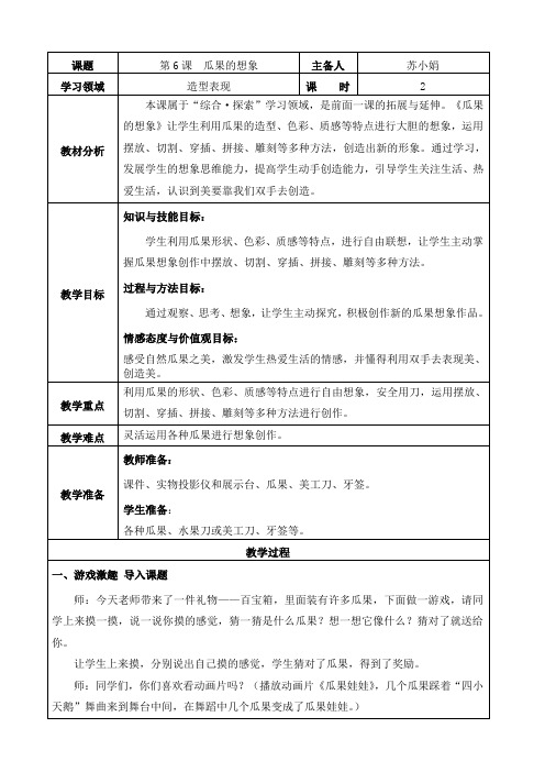 二年级美术瓜果的想象