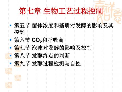 工艺17 第七章 发酵工艺控制(基质浓度 二氧化碳 泡沫).