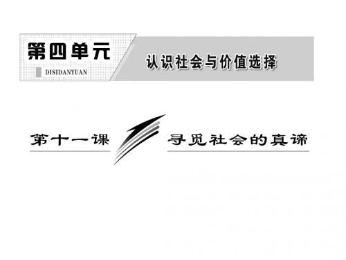 2014届高考政治一轮复习课件：生活与哲学第四单元第十一课寻觅社会的真谛