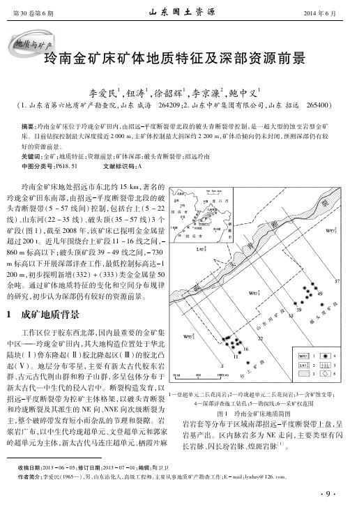 玲南金矿床矿体地质特征及深部资源前景