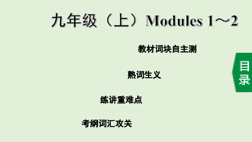 外研版 16. 九年级(上) Modules 1～2