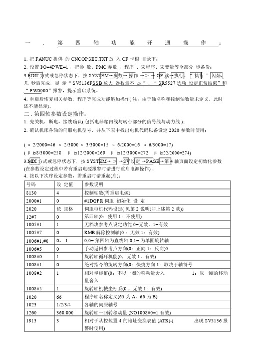 FANUCiMD加装四轴设定方法