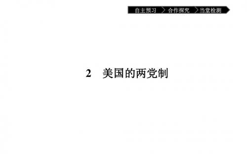 高二政治(人教版)选修3课件：3.2美国的两党制
