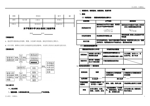 一轮复习《内外力作用与地貌》学案