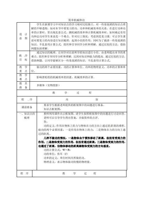 湖南省株洲县渌口镇中学八年级物理下册《第11-12章》教案2 