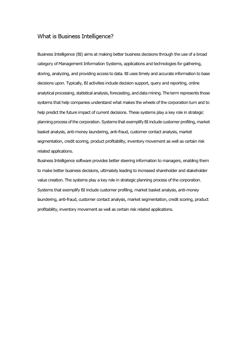 What is Business Intelligence
