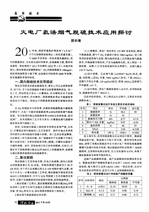 火电厂氨法烟气脱硫技术应用探讨