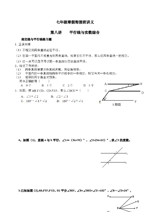 七年级寒假衔接班讲义--第八讲