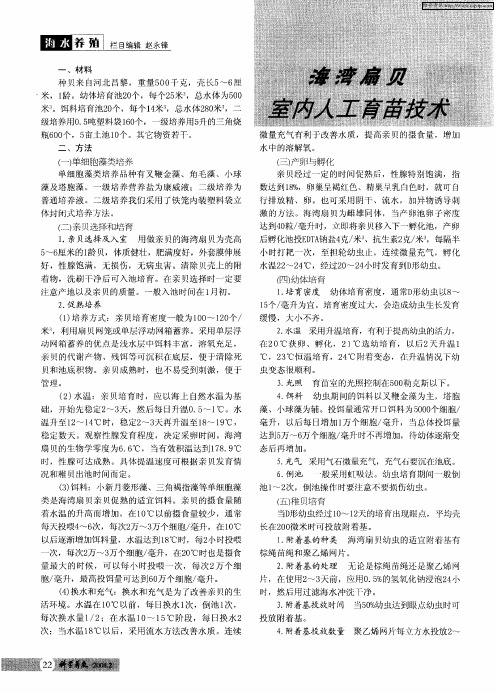 海湾扇贝室内人工育苗技术