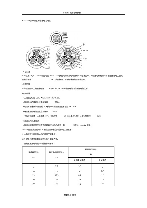 35kV电缆参数解析