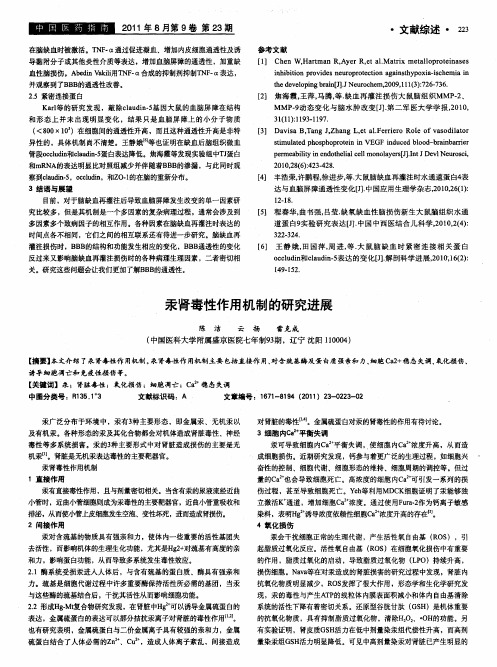 汞肾毒性作用机制的研究进展