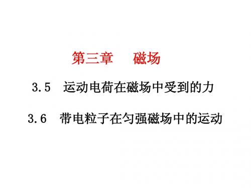 3.5运动电荷在磁场中受到的力